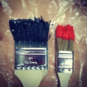 Two paint brushes