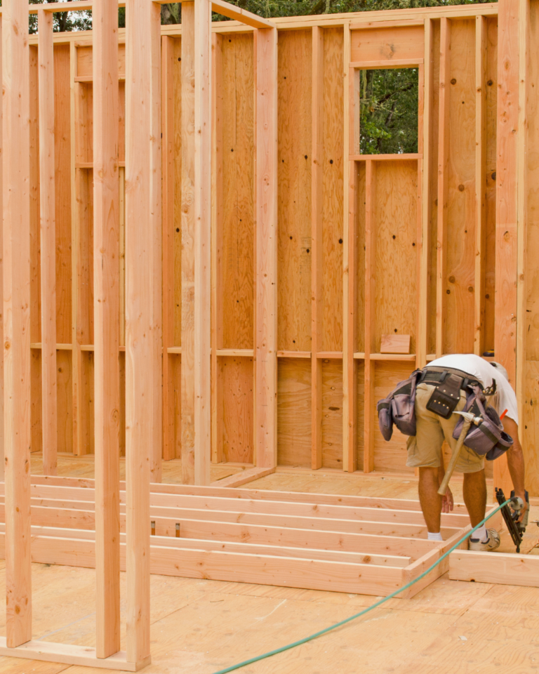 Wood stud framing for Monroe Quality Contractors