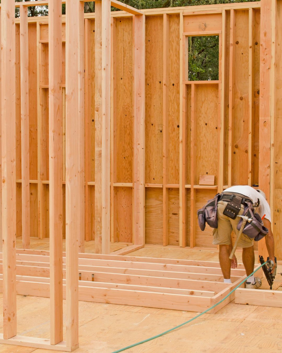 Wood stud framing for Monroe Quality Contractors