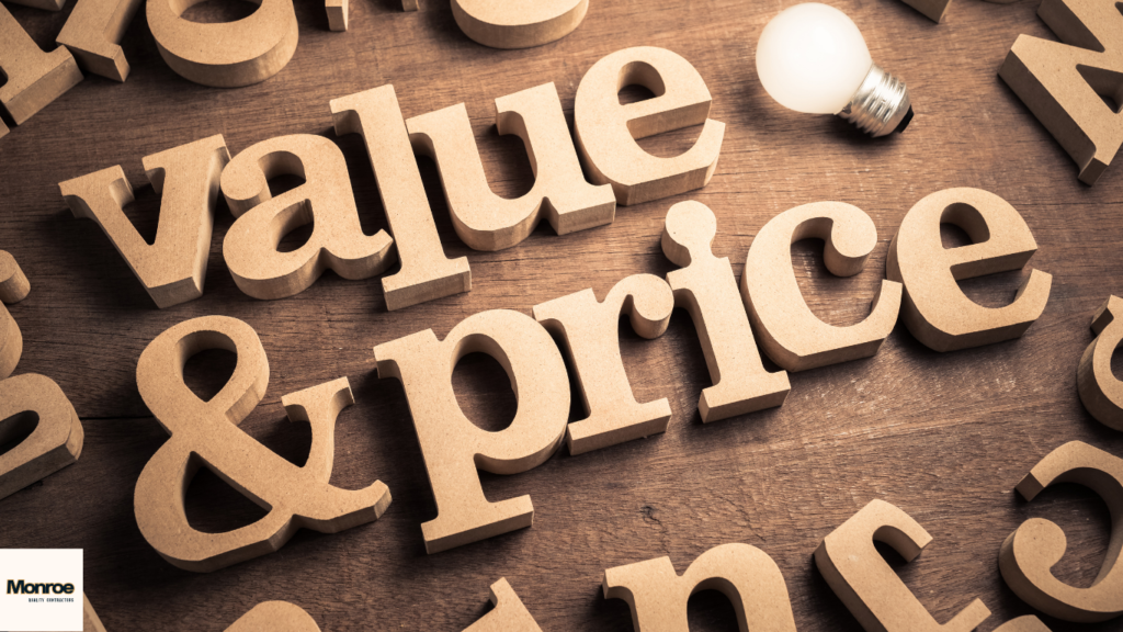 Value and price in Contractors quote